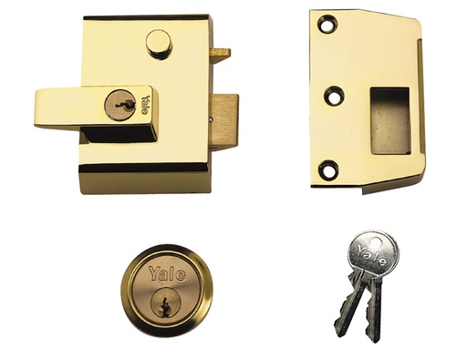 [YALP2B] P2 Double Security Nightlatch 40mm Backset Brasslux Finish Visi