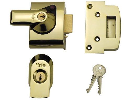 [YALPBS2BLX] BS2 Nightlatch British Standard Lock 40mm Backset Brasslux Finish Visi