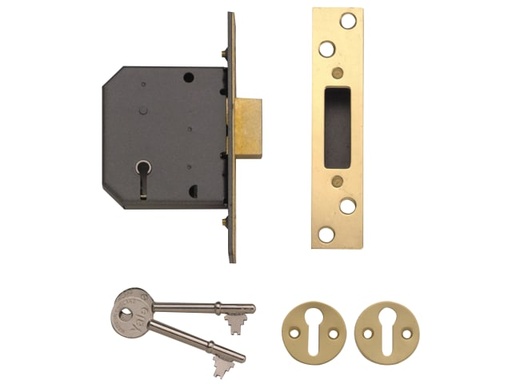 [YALPM552PB25] PM552 5 Lever Mortice Deadlock 67mm 2.5in Polished Brass