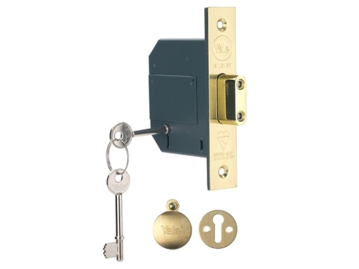 [YALPM562PB30] PM562 Hi-Security BS 5 Lever Mortice Deadlock 81mm 3in Polished Brass