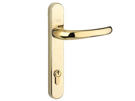 [YALPPVCRHPGF] Retro Door Handle PVCu Polished PVD Gold Finish