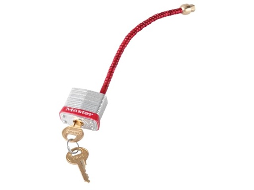 [MLKS7C5RED] Lockout Padlock with Flexible Braided Steel Cable Shackle