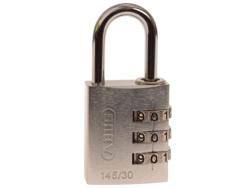 [ABU14530SIL] 145/30 30mm Aluminium Combination Padlock Silver 46583