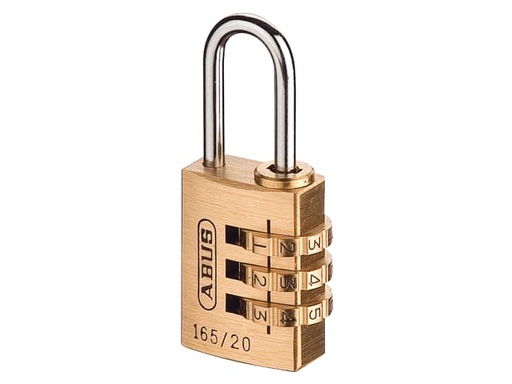 [ABU16520C] 165/20 20mm Solid Brass Body Combination Padlock (3-Digit) Carded