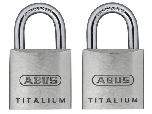 [ABU64TI20TC] 64TI/20mm TITALIUM Padlock Carded Twin Pack