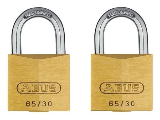 [ABU6530TC] 65/30mm Brass Padlock Twin Carded