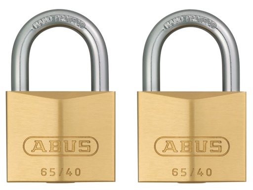 [ABU6540TC] 65/40mm Brass Padlock Twin Carded