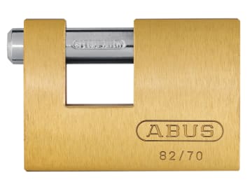 [ABU8270C] 82/70mm Monoblock Brass Shutter Padlock Carded