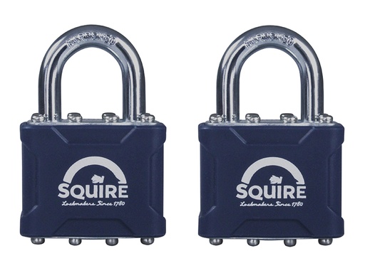 [HSQ35T] 35T Stronglock Card (2) Padlocks 38mm Open Shackle Keyed