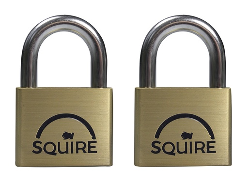 [HSQLN5T] LN5T Lion Brass Padlocks 5-Pin 50mm Twin Pack