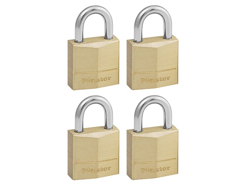 [MLK120Q] Solid Brass 20mm Padlock 3-Pin - Keyed Alike x 4