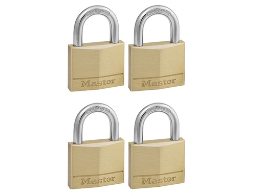 [MLK140Q] Solid Brass 40mm Padlock 4-Pin - Keyed Alike x 4