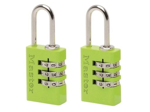 [MLK7620TCOL] Aluminium  3-Digit Combination 20mm Padlock Colour x 2