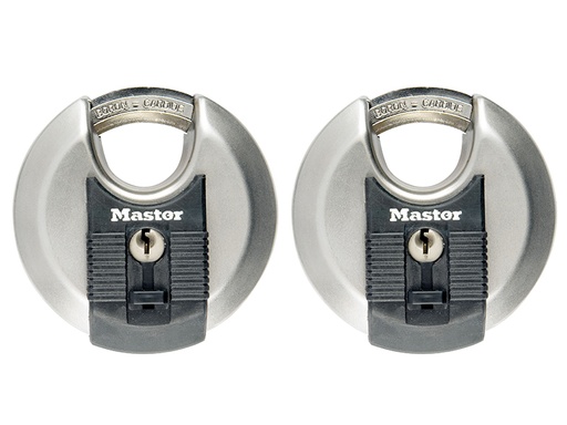 [MLKM40T] Excell Stainless Steel Discus 70mm Padlock Keyed Alike x 2