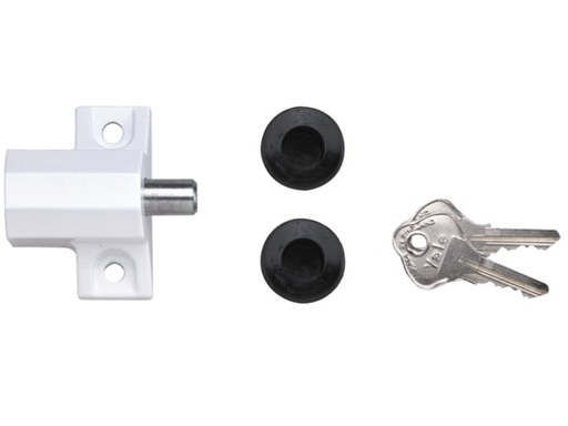 [YALP114WE] P114 Patio Door Lock White Finish Visi-pack