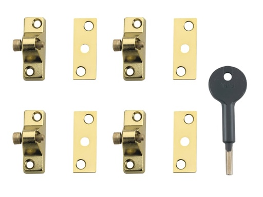 [YALV8K1184EB] 8K118 Economy Window Lock Electro Brass Finish Pack of 4 Visi