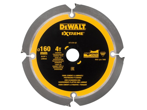 [DEWDT1470QZ] Extreme PCD Fibre Cement Saw Blade 160 x 20mm x 4T