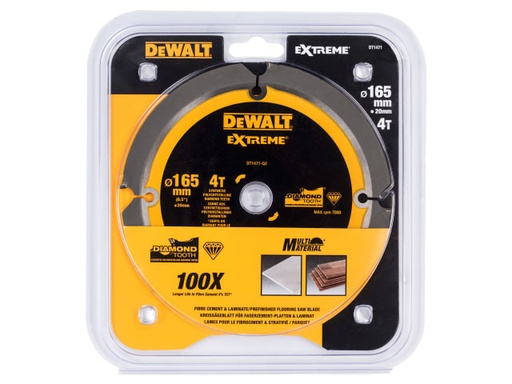 [DEWDT1471QZ] Extreme PCD Fibre Cement Saw Blade 165 x 20mm x 4T