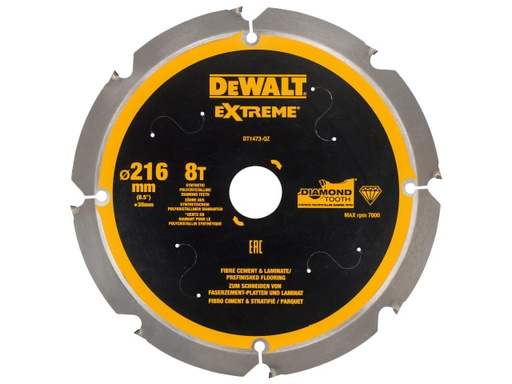 [DEWDT1473QZ] Extreme PCD Fibre Cement Saw Blade 216 x 30mm x 8T