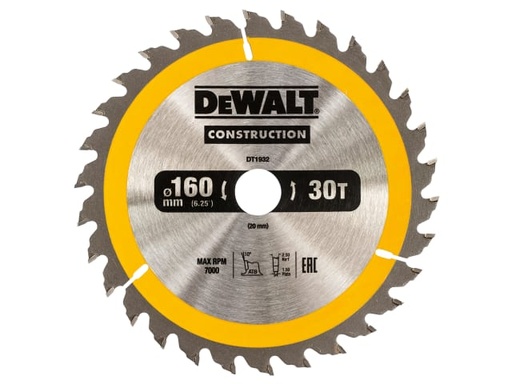 [DEWDT1932QZ] Portable Construction Circular Saw Blade 160 x 20mm x 30T