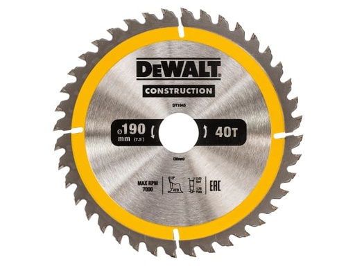 [DEWDT1945QZ] Portable Construction Circular Saw Blade 190 x 30mm x 40T