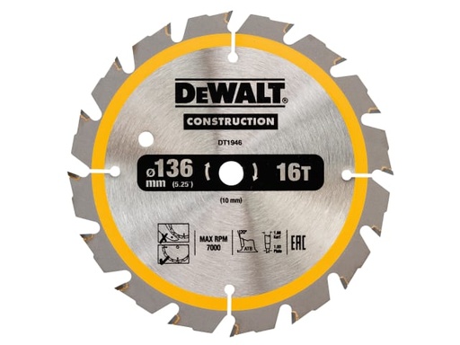 [DEWDT1946QZ] Cordless Construction Trim Saw Blade 136 x 10mm x 16T