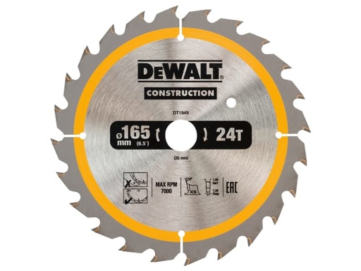 [DEWDT1949QZ] Cordless Construction Trim Saw Blade 165 x 20mm x 24T