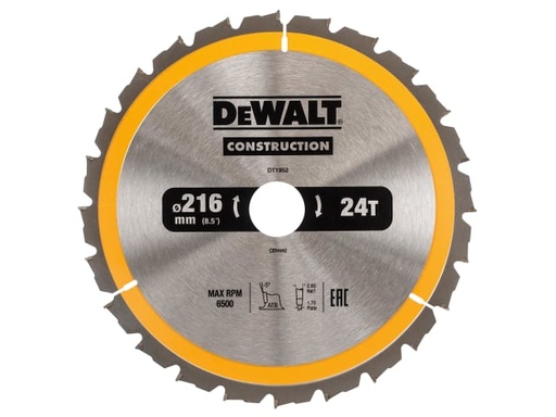 [DEWDT1952QZ] Stationary Construction Circular Saw Blade 216 x 30mm x 24T ATB/Neg