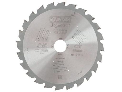 [DEWDT4310QZ] Series 60 Circular Saw Blade 216 x 30mm x 24T ATB/Neg