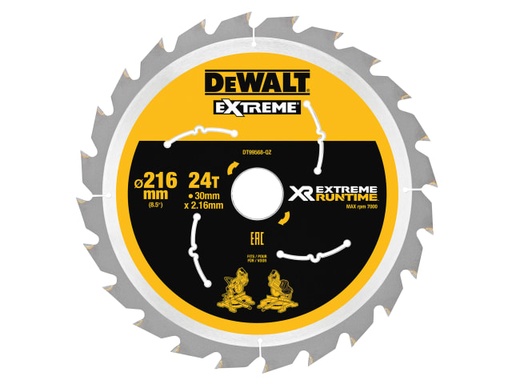 [DEWDT99568QZ] XR FlexVolt Circular Saw Blade 216 x 30mm x 24T