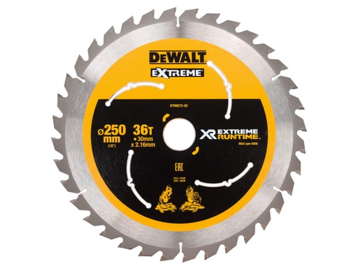 [DEWDT99572QZ] Extreme Runtime FlexVolt Mitre Saw Blade 250 x 30mm x 36T