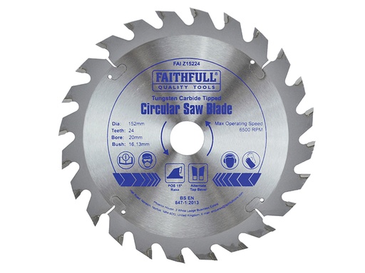 [FAIZ15224] TCT Circular Saw Blade 152 x 20mm x 24T POS