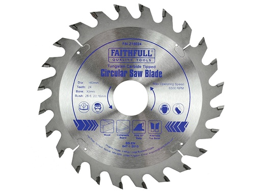 [FAIZ16024] TCT Circular Saw Blade 160 x 30mm x 24T POS