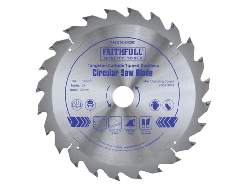 [FAIZ1652420C] TCT Cordless Trimsaw Blade 165 x 20mm x 24T POS