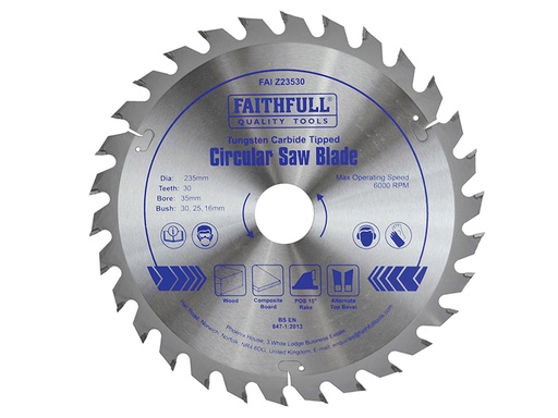 [FAIZ23530] TCT Circular Saw Blade 235 x 35mm x 30T POS