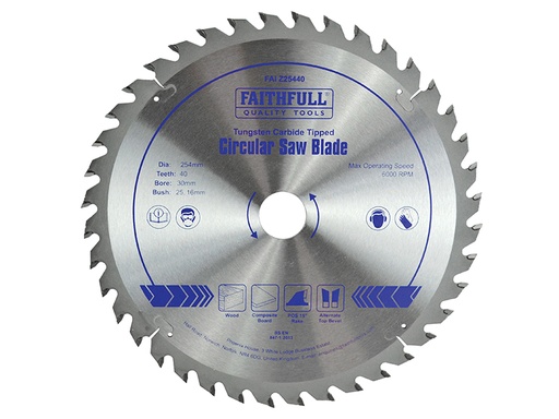 [FAIZ25440] TCT Circular Saw Blade 254 x 30mm x 40T POS