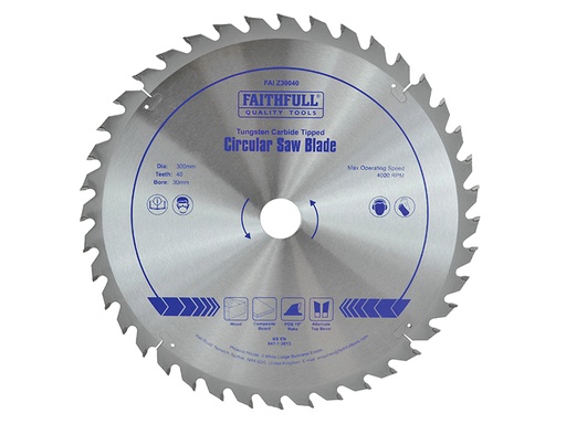 [FAIZ30040] TCT Circular Saw Blade 300 x 30mm x 40T POS