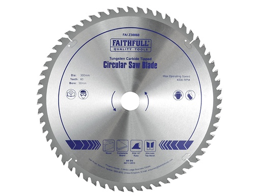 [FAIZ30060] TCT Circular Saw Blade 300 x 30mm x 60T POS