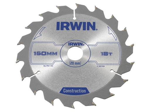 [IRW1897089] Construction Circular Saw Blade 150 x 20mm x 18T ATB