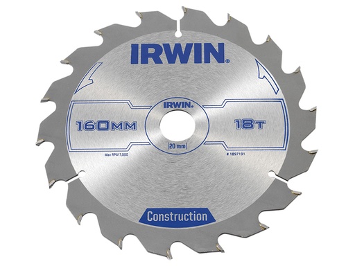 [IRW1897191] Construction Circular Saw Blade 160 x 20mm x 18T ATB