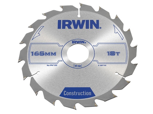 [IRW1897193] Construction Circular Saw Blade 165 x 30mm x 18T ATB