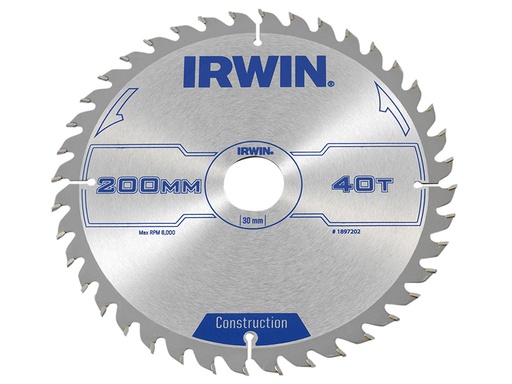 [IRW1897202] Construction Circular Saw Blade 200 x 30mm x 40T ATB