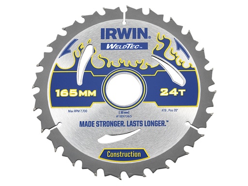 [IRW1897365] Weldtec Circular Saw Blade 165 x 30mm x 24T ATB