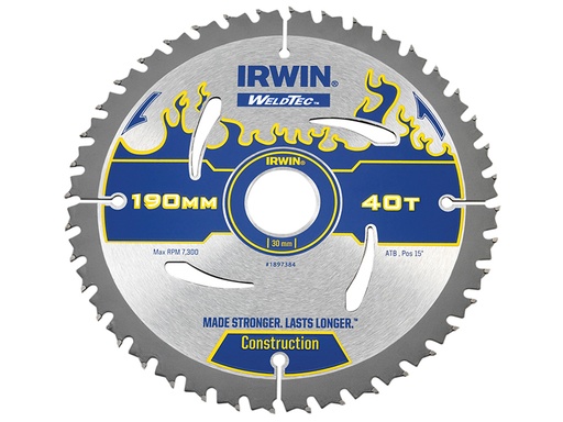 [IRW1897384] Weldtec Circular Saw Blade 190 x 30mm x 40T ATB