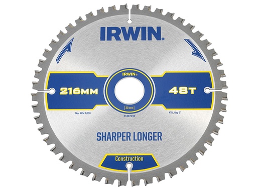 [IRW1897396] Construction Mitre Circular Saw Blade 216 x 30mm x 48T ATB/Neg