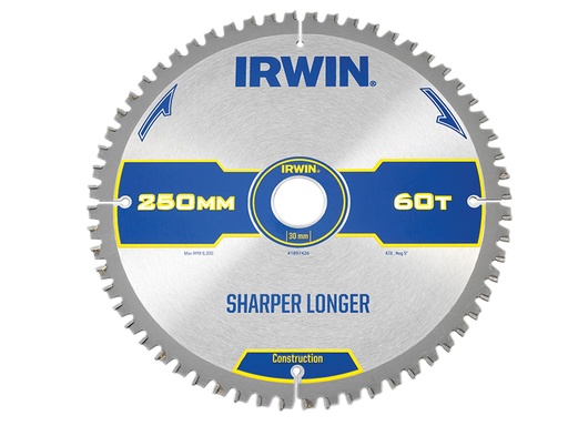 [IRW1897426] Construction Mitre Circular Saw Blade 250 x 30mm x 60T ATB/Neg