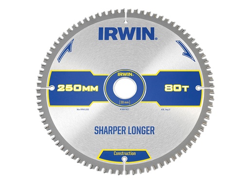 [IRW1897427] Construction Mitre Circular Saw Blade 250 x 30mm x 80T ATB/Neg