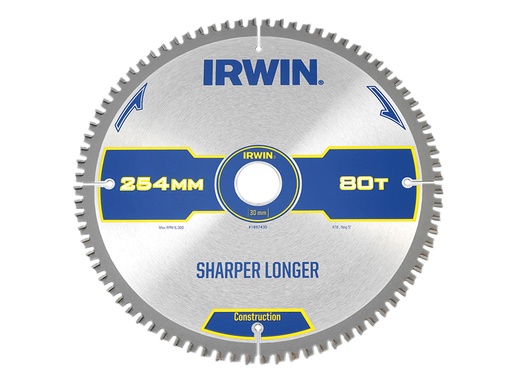 [IRW1897430] Construction Mitre Circular Saw Blade 254 x 30mm x 80T ATB/Neg