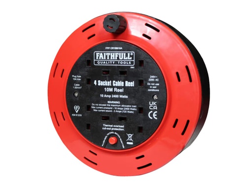 [FPPCR10M10A] Cable Reel 240V 10A 4-Socket 10m