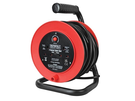 [FPPCR15] Open Drum Cable Reel 240V 13A 2-Socket 15m